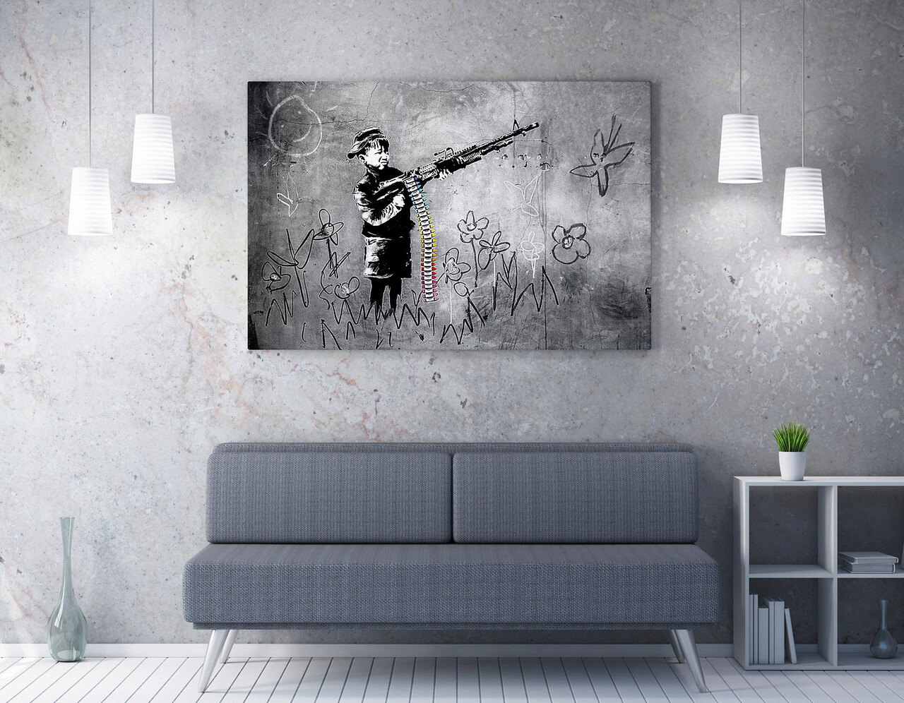 Tablou decorativ, WY133 (50 x 70), Canvas imprimat, Multicolor - imagine 4
